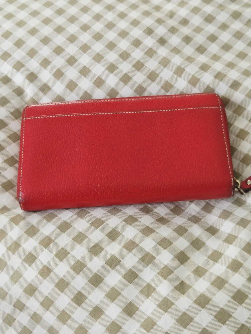 Kate Spade Wellesley Neda Red Pebbled Leather Zip-Around Wallet